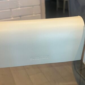 Burberry White Debossed Logo Leather Clutch